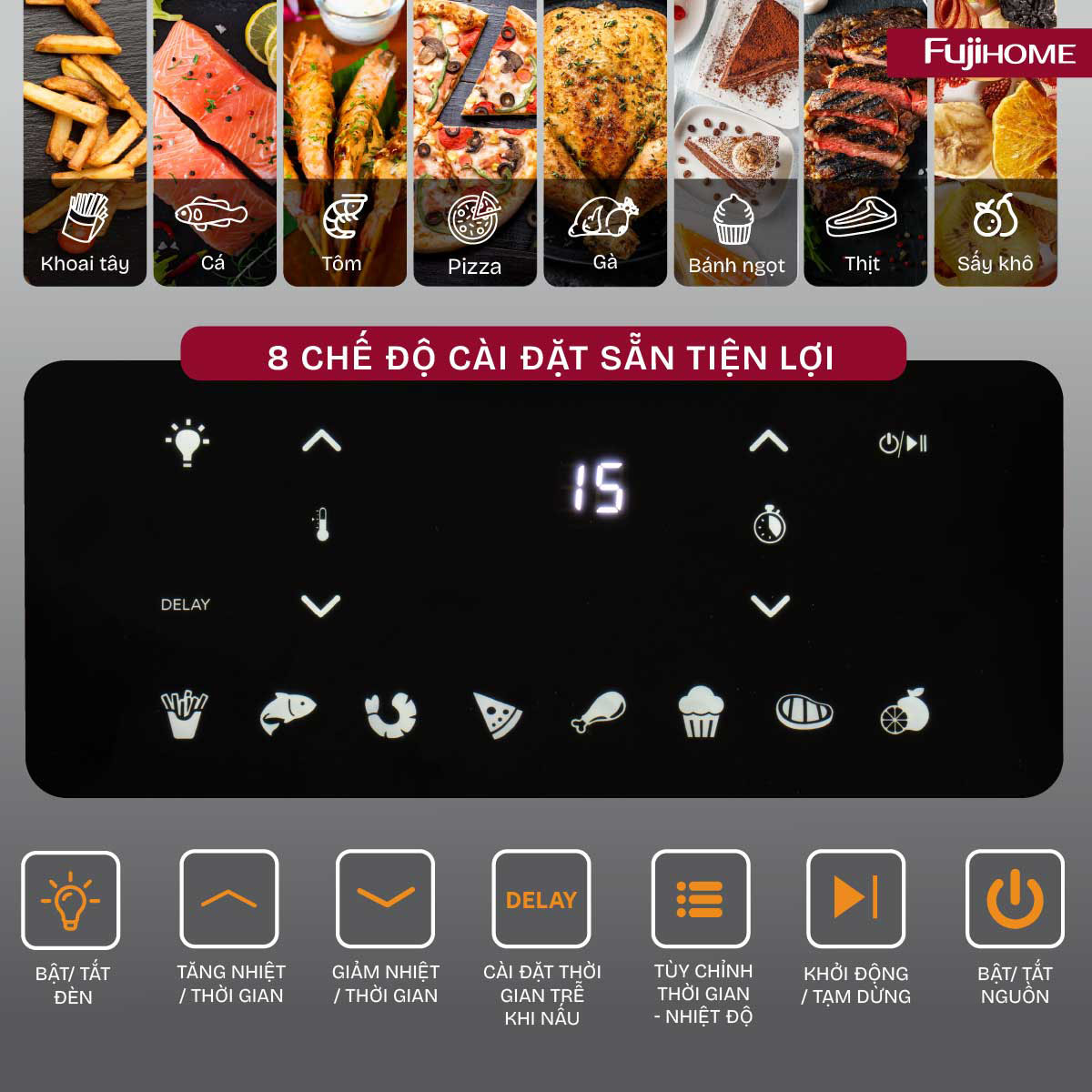 Nồi chiên không dầu Fujihome A16D