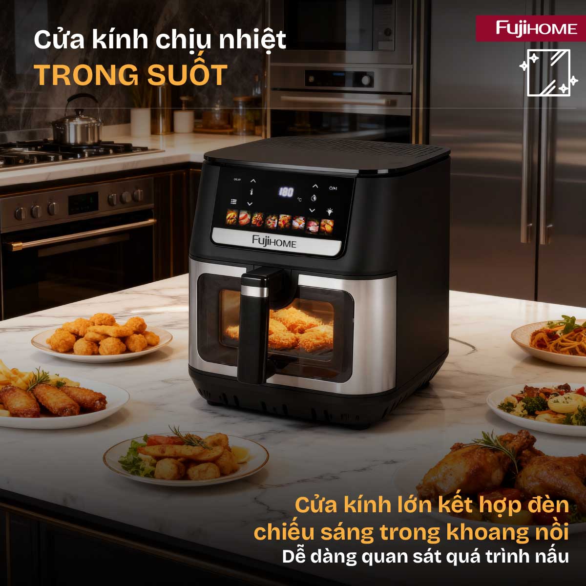 artboard-7a9dh Nồi chiên không dầu Fujihome DUALHEAT A9DH công nghệ gia nhiệt kép