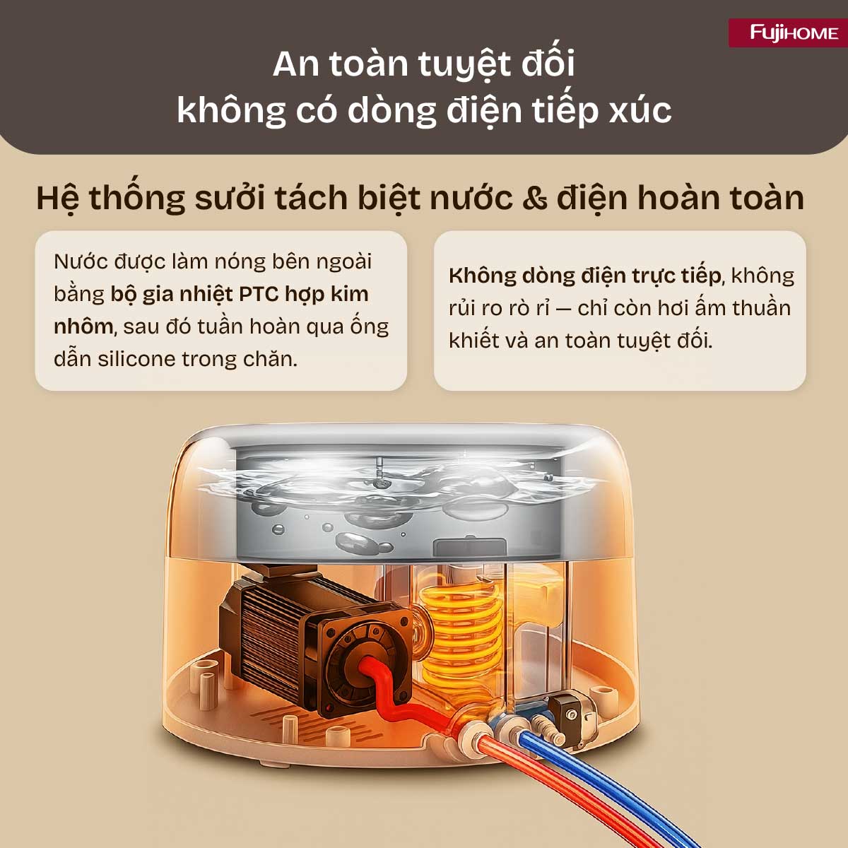 Chăn Điện Sưởi ấm bằng nước nóng Fujihome HB1820E