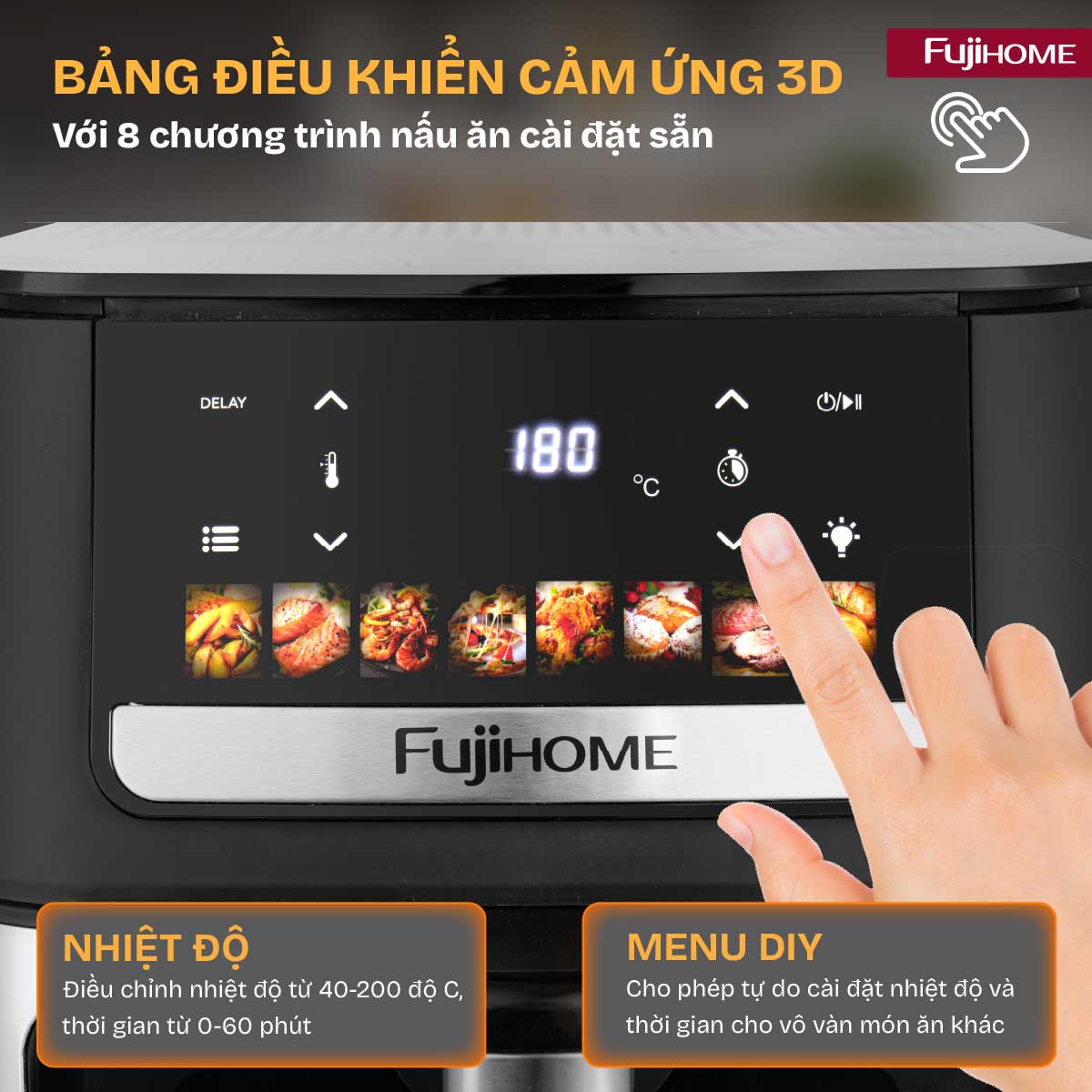 artboard-8a9dh Nồi chiên không dầu Fujihome DUALHEAT A9DH công nghệ gia nhiệt kép