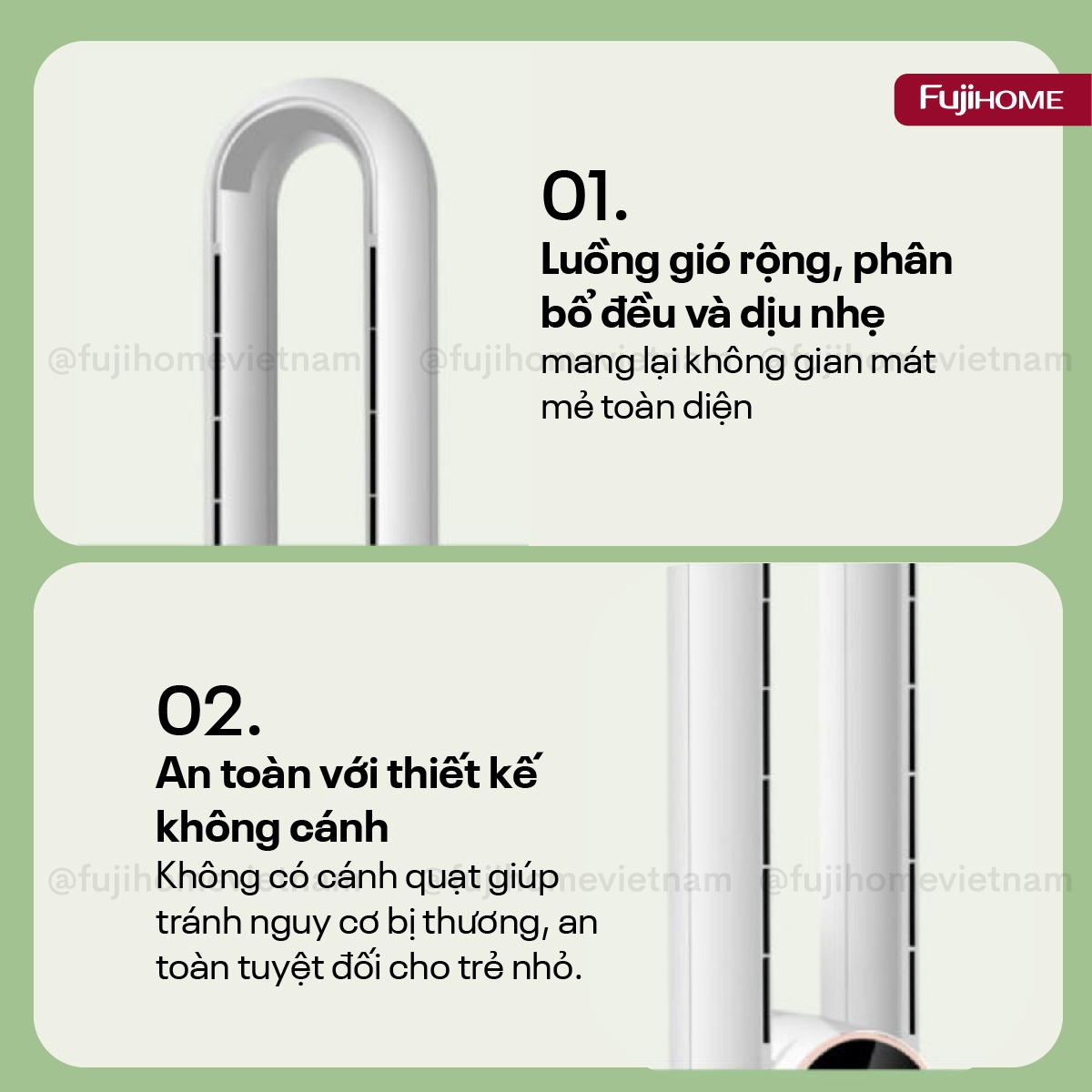 Quạt không cánh tích hợp lọc không khí bằng ion Fujihome BF-03R