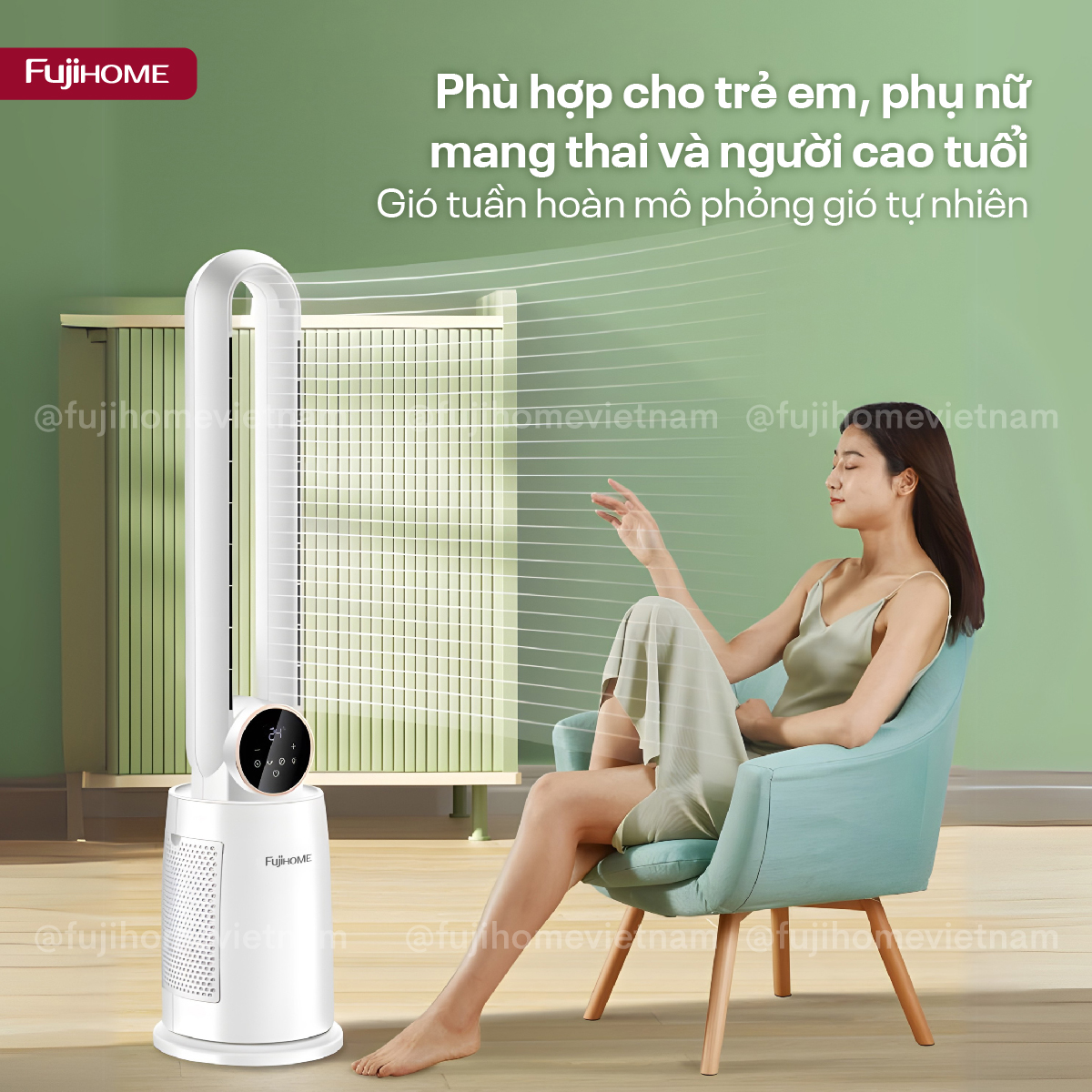 Quạt không cánh tích hợp lọc không khí bằng ion Fujihome BF-03R
