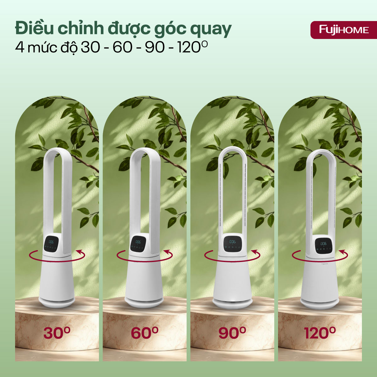 bf065-14 Quạt không cánh lọc không khí khử khuẩn Anion+ UV, kết nối WIFI Fujihome BF065
