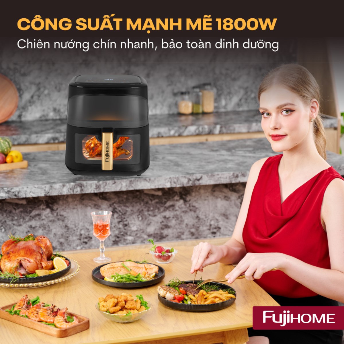 Nồi chiên không dầu Fujihome A8DG1NEW 8Lít