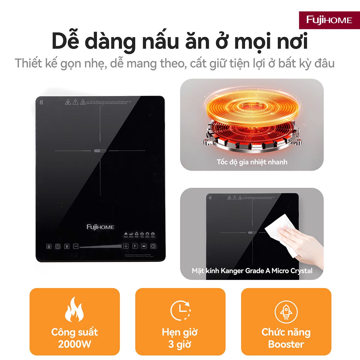 Bếp từ tròn đơn Fujihome IC1391