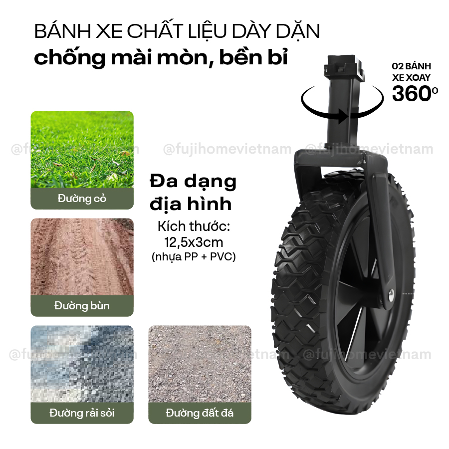 ct-80-2 Xe kéo dã ngoại gấp gọn du lịch, cắm trại Fujihome CT-80