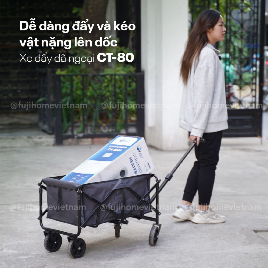 ct-80-5 Xe kéo dã ngoại gấp gọn du lịch, cắm trại Fujihome CT-80