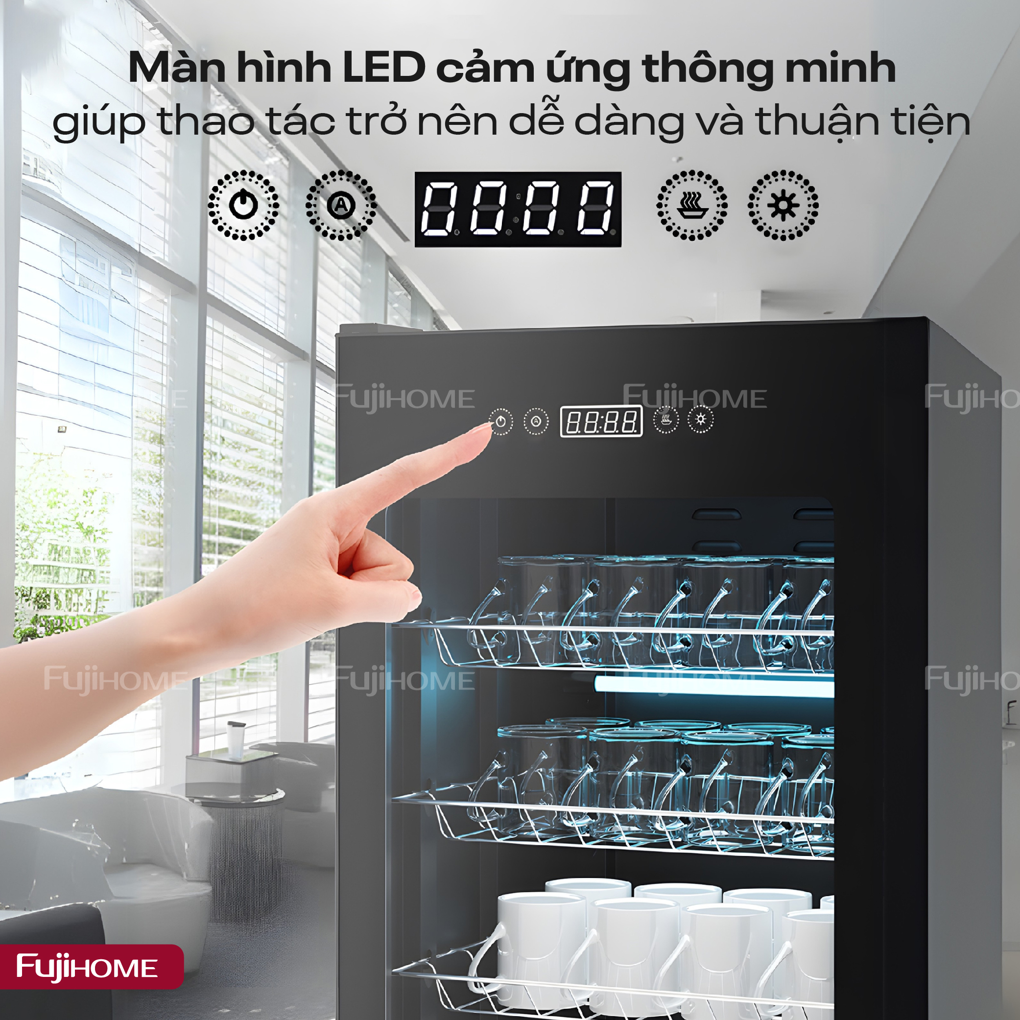 Tủ sấy khử khuẩn UV+Ozone fujihome DD180