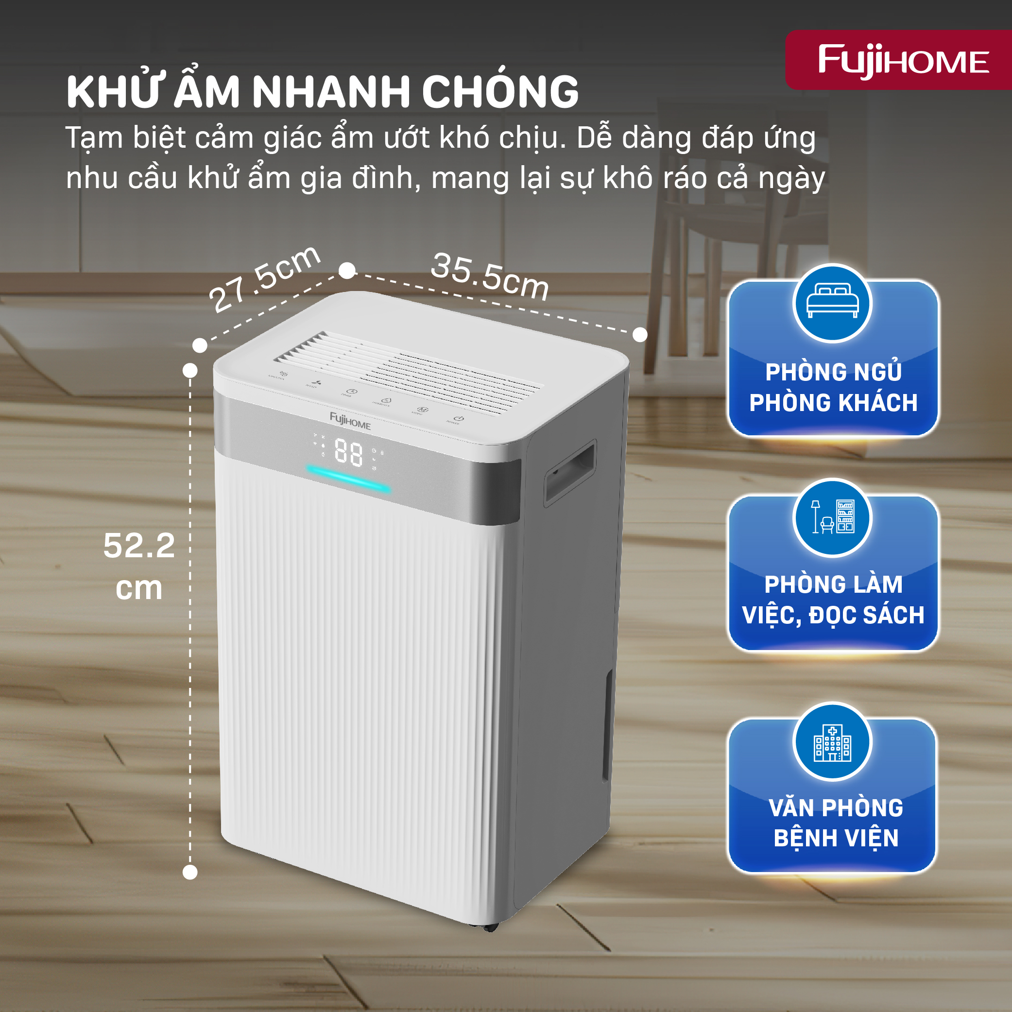 dh-02 Máy hút ẩm dân dụng Fujihome DH40NW