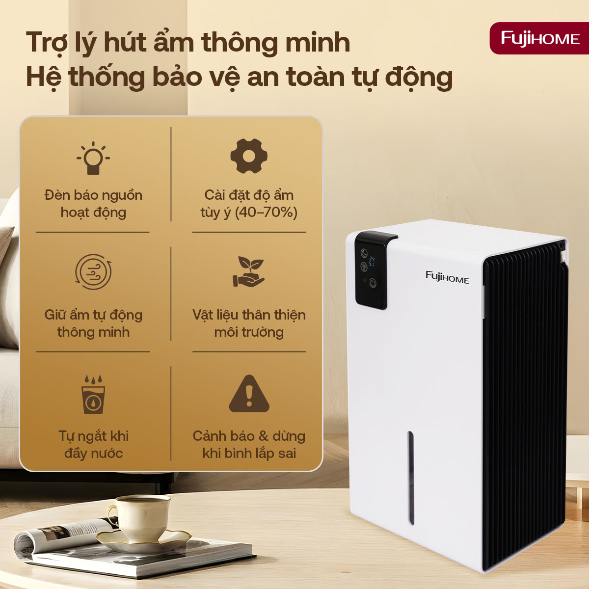 Máy hút ẩm bán dẫn mini Fujihome DHP23-MINI