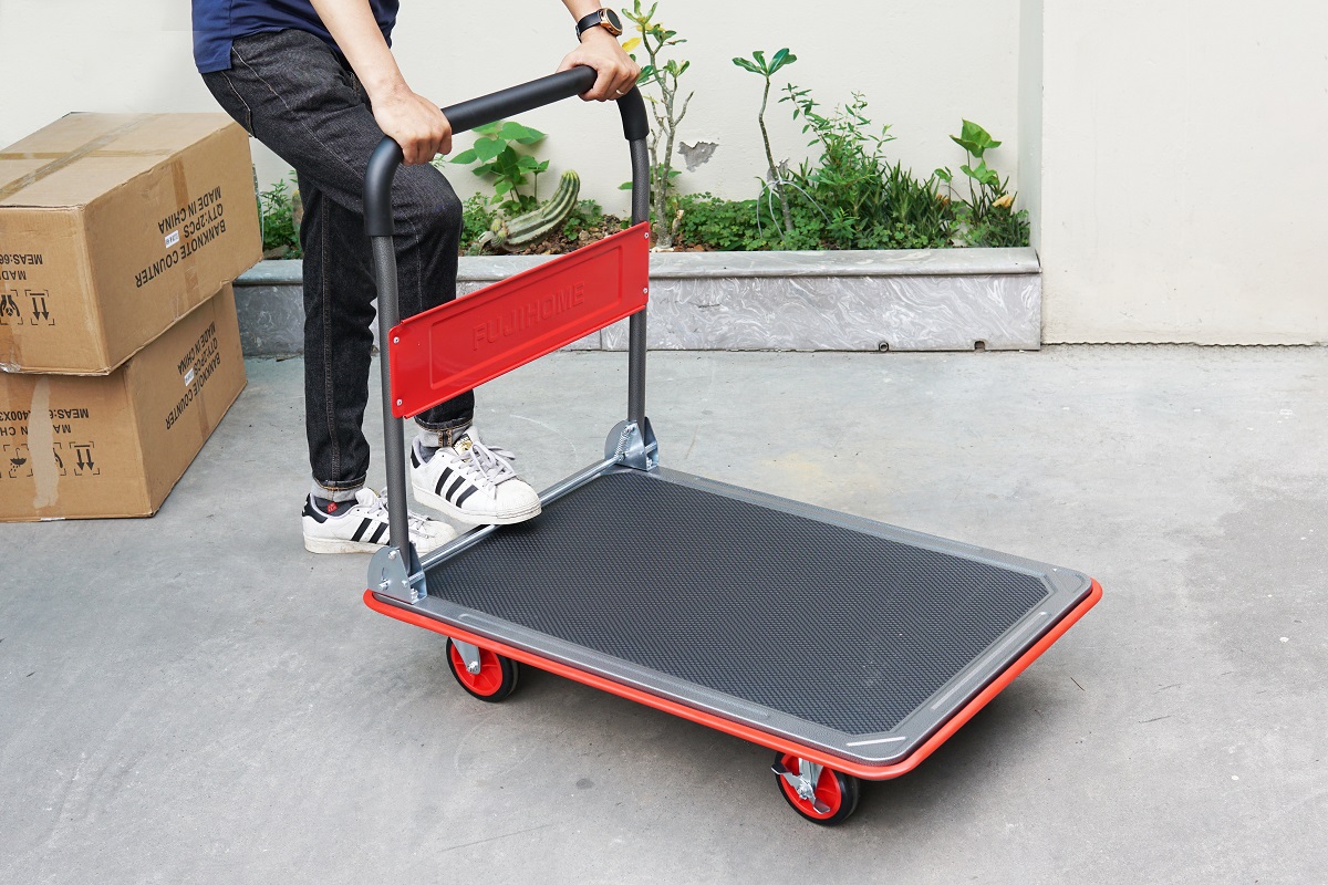 Xe đẩy hàng sàn thép 4 bánh FUJIHOME SH300N
