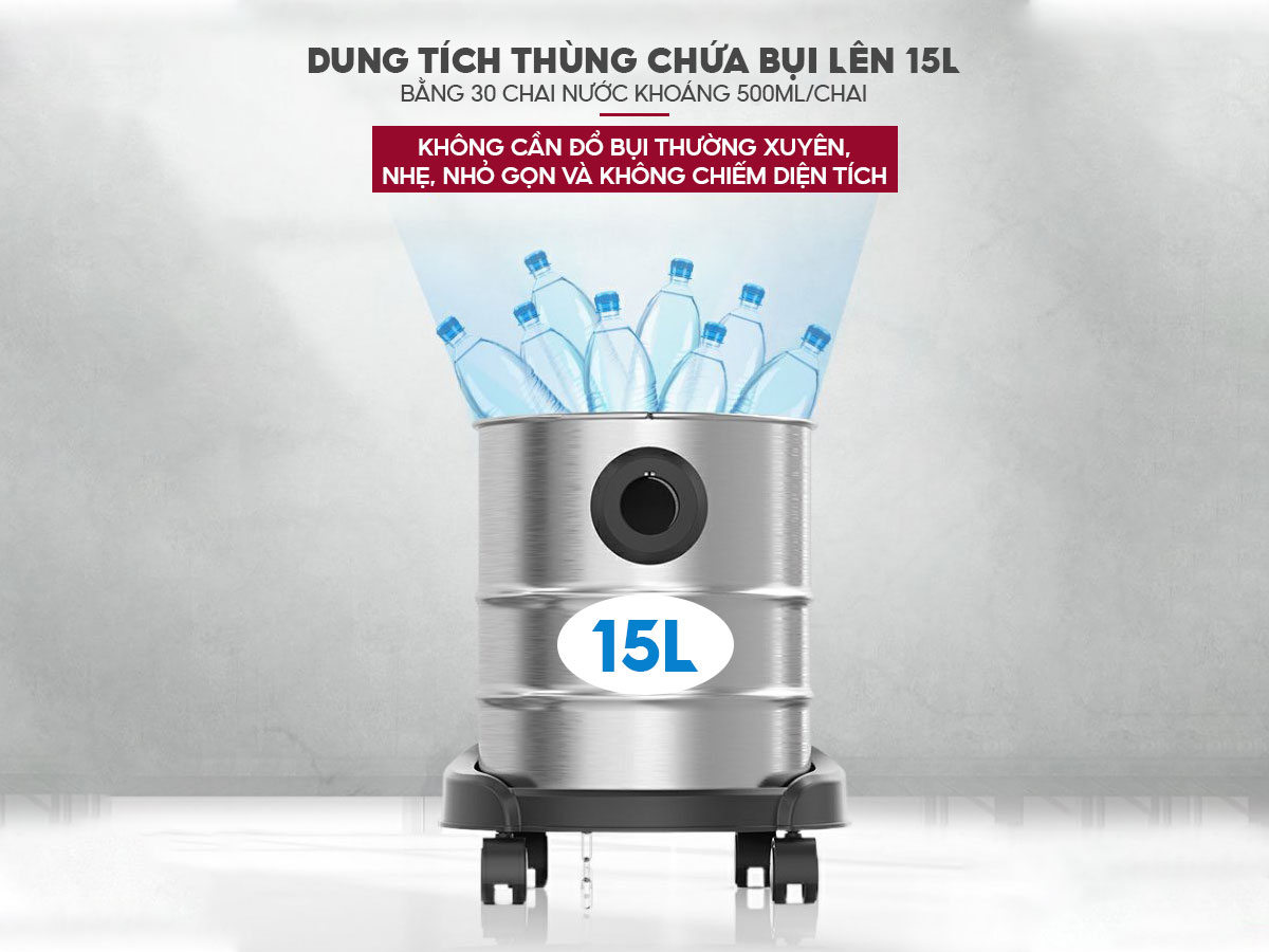Máy hút bụi khô và ướt Fujihome VC15