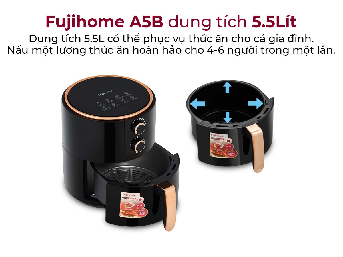 Nồi chiên không dầu Fujihome A5B 5.5Lít