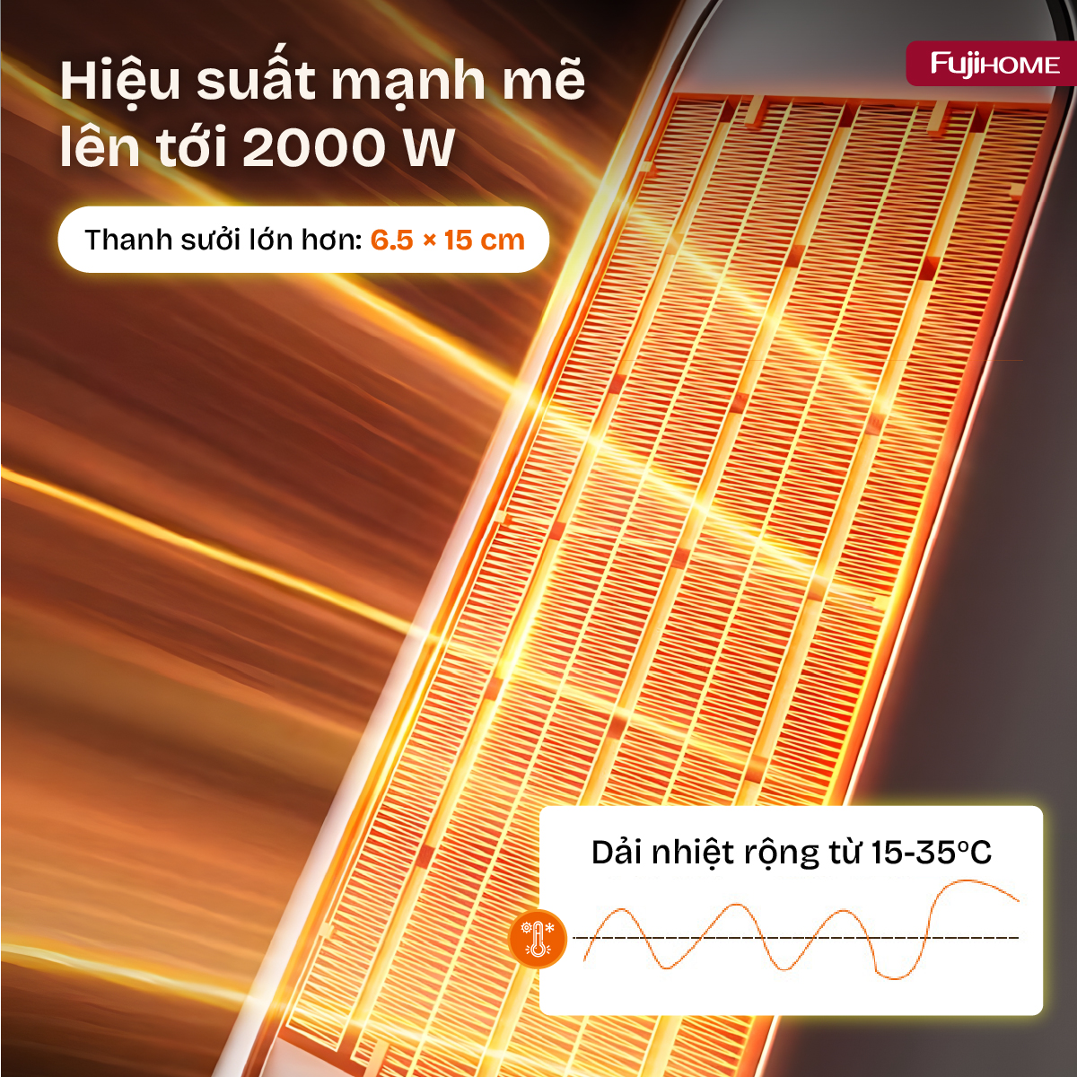 Quạt sưởi gốm Fujihome FH3303B
