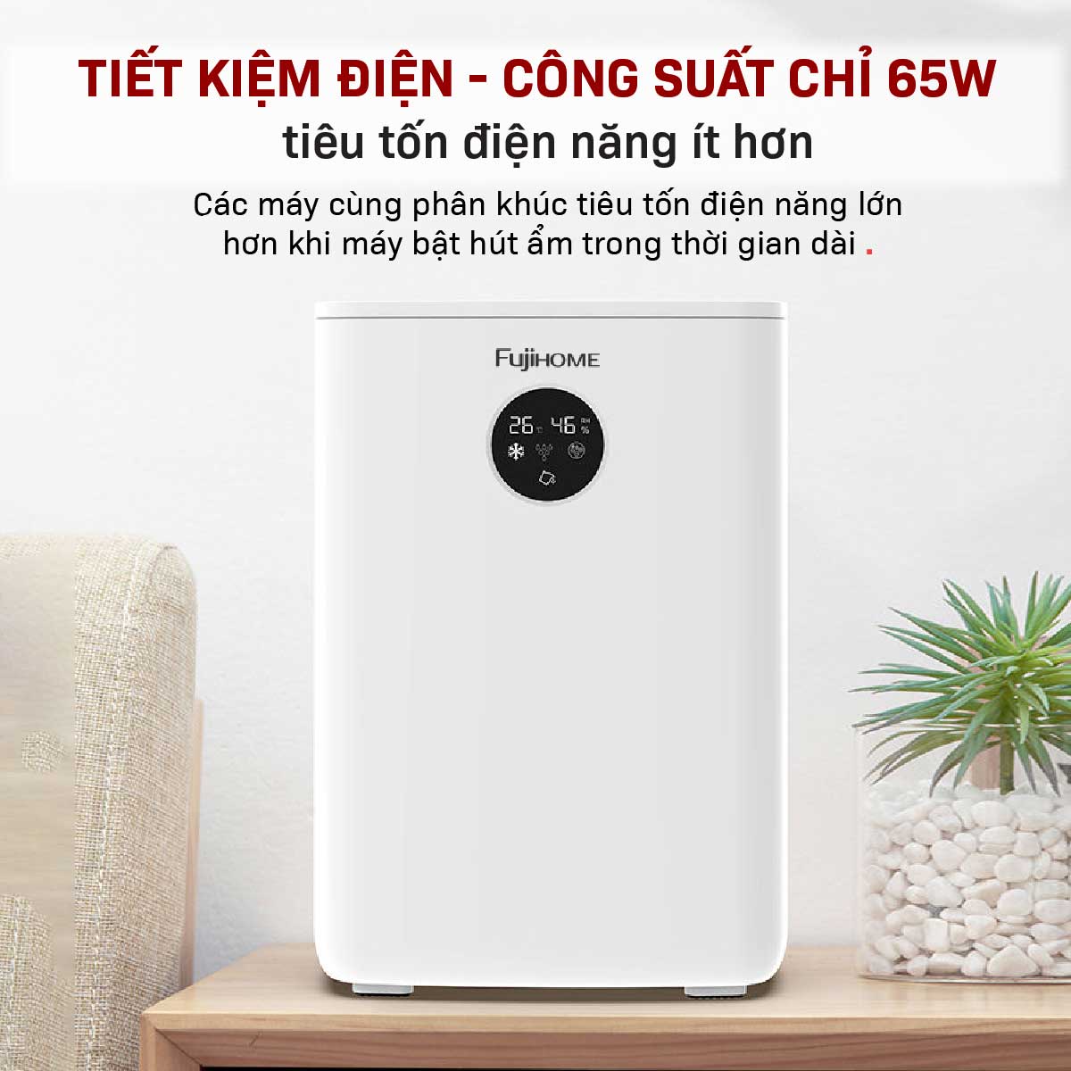 Máy hút ẩm bán dẫn tích hợp lọc không khí Fujihome DHP05-MINI