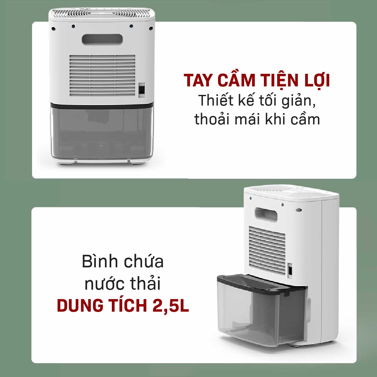 Máy hút ẩm bán dẫn tích hợp lọc không khí Fujihome DHP05-MINI