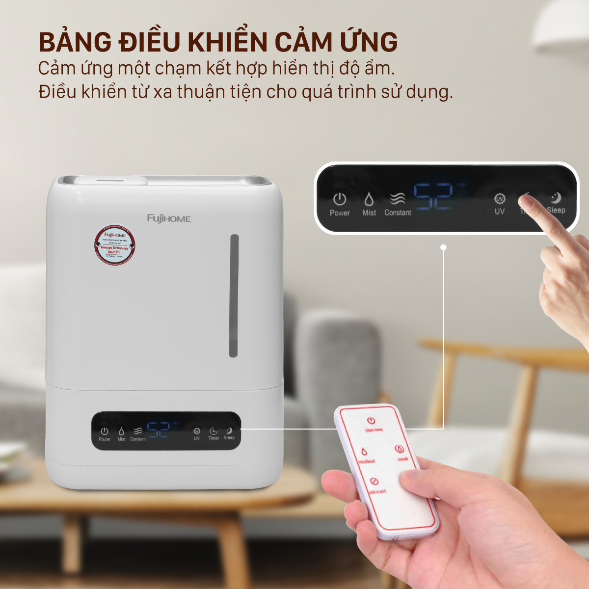 Máy Phun Sương Tạo Ẩm Xông Tinh Dầu Fujihome HM04EUV