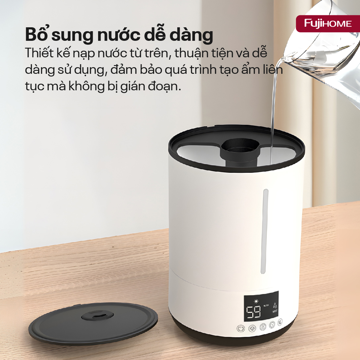 Máy Phun Sương Tạo Ẩm Xông Tinh Dầu Fujihome HM06E