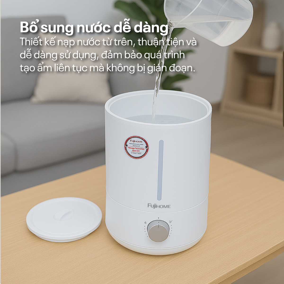 Máy Phun Sương Tạo Ẩm Xông Tinh Dầu Fujihome HM06M
