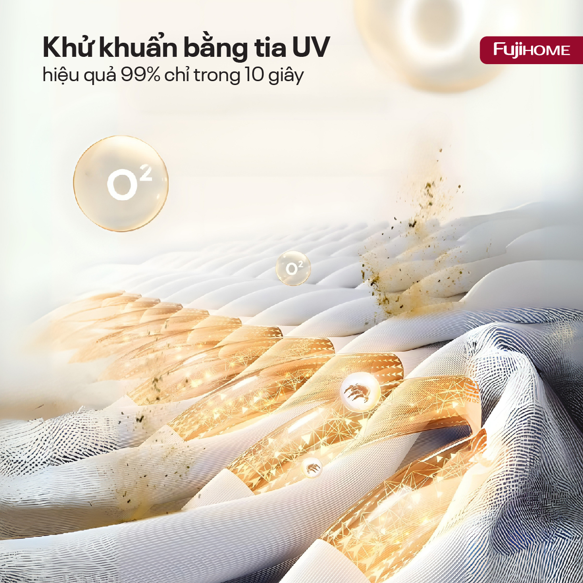 Máy Tạo Ẩm, Xông Tinh Dầu, khử khuẩn UV dung tích lớn Fujihome HM09UV2
