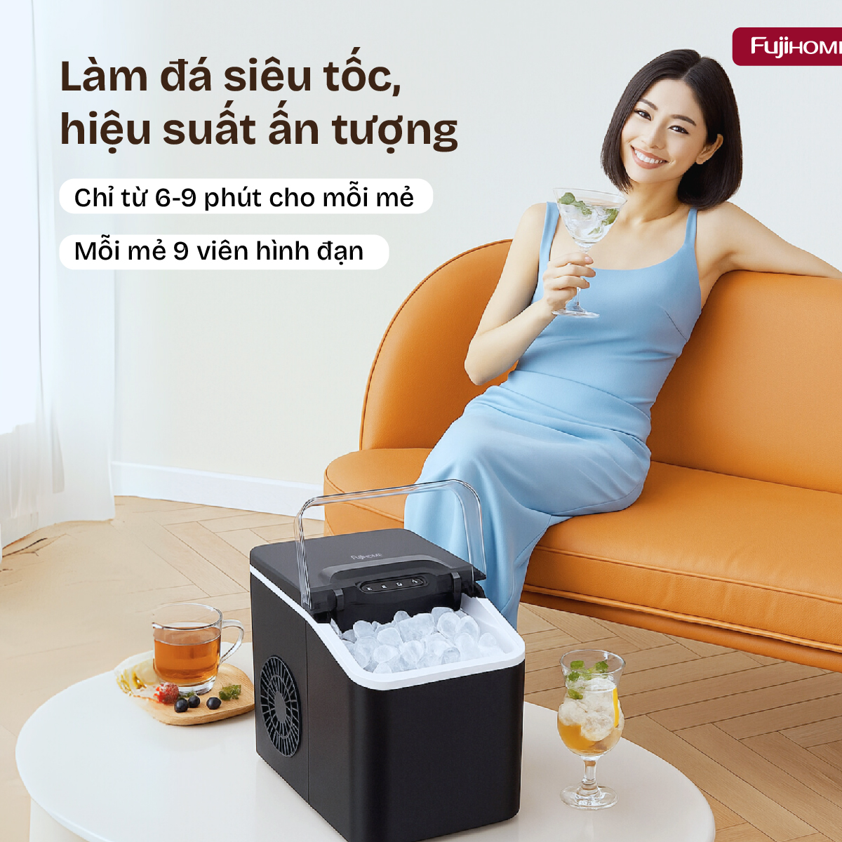 im1218-03 Máy làm đá viên mini Fujihome IM1218