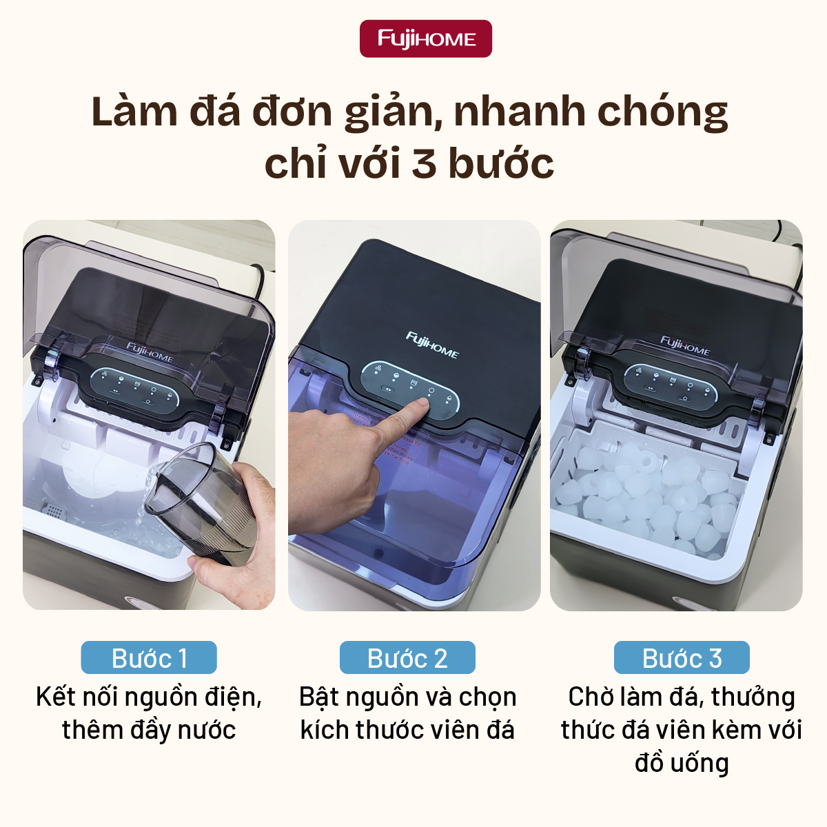 im1218 Máy làm đá viên mini Fujihome IM1218