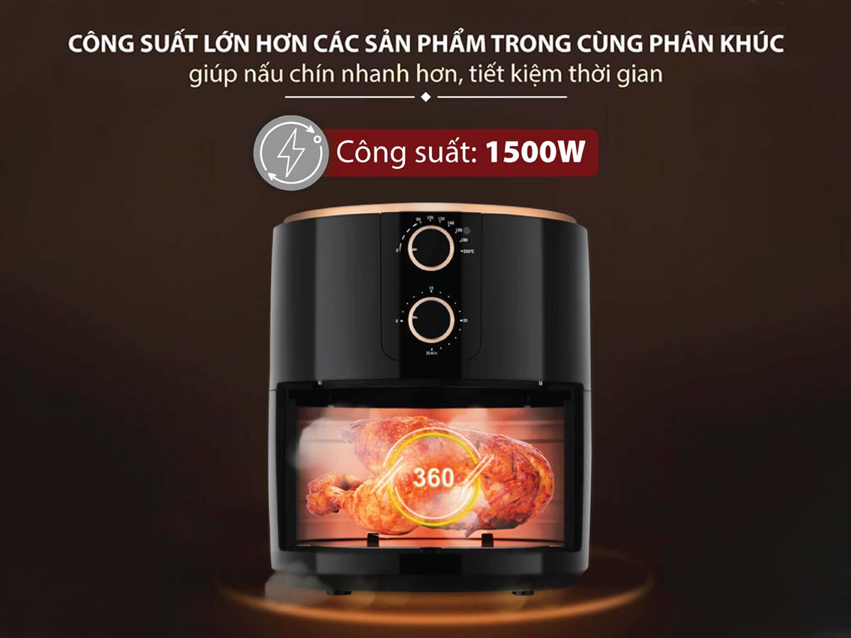 Nồi chiên không dầu Fujihome A5B 5.5Lít – Gia Dụng Nhập Khẩu