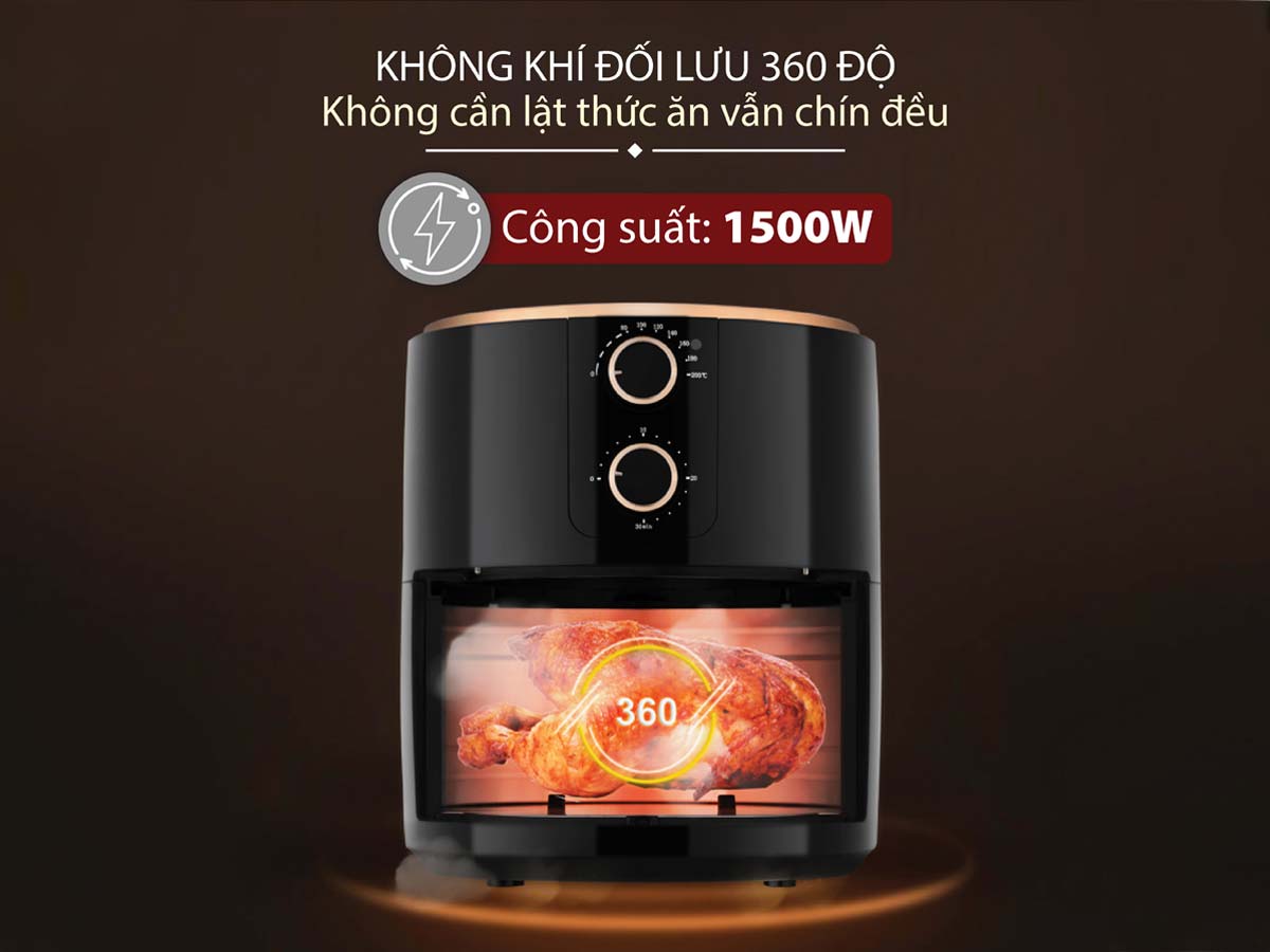 Nồi chiên không dầu Fujihome A5B 5.5Lít