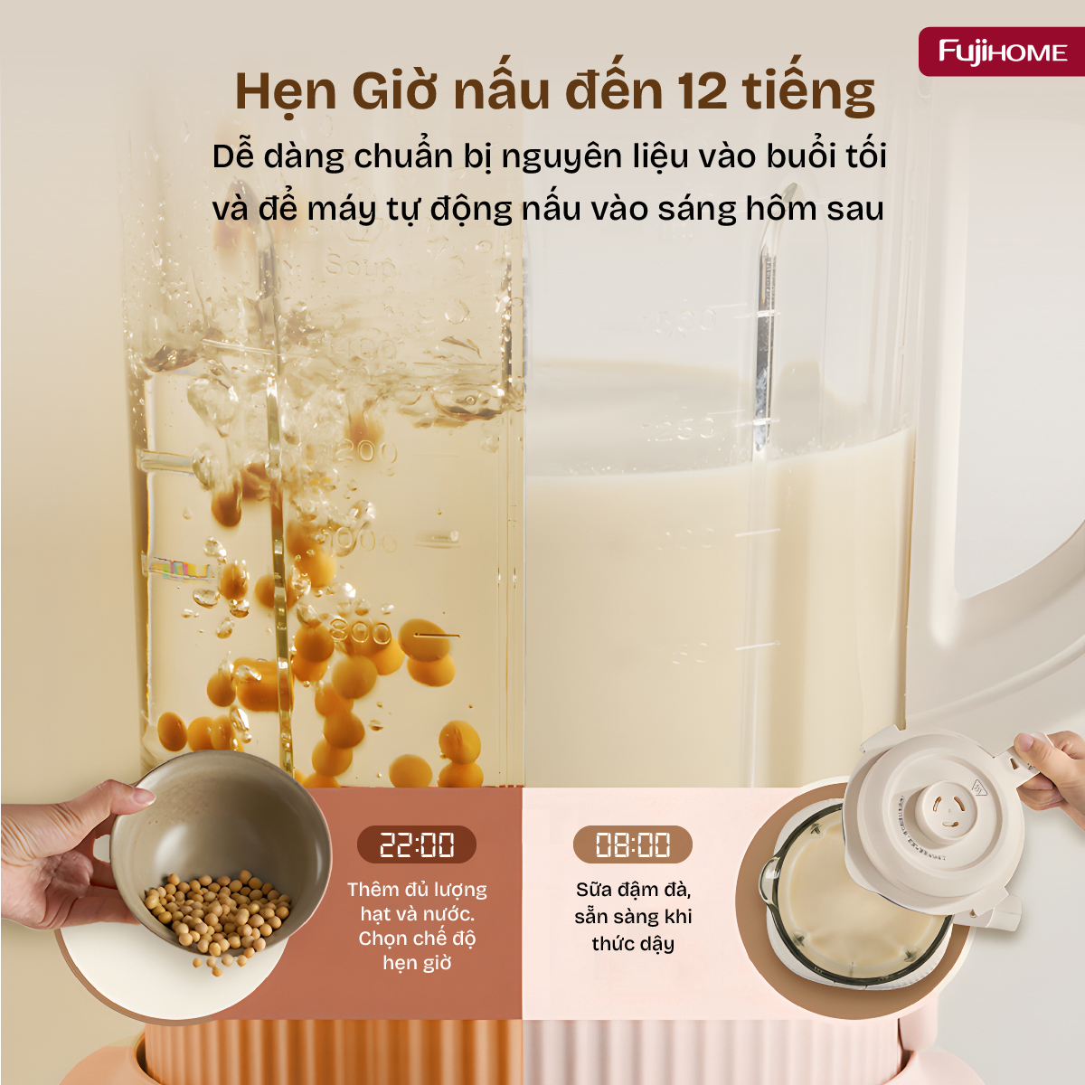 Máy làm sữa hạt đa năng Fujihome SM01B