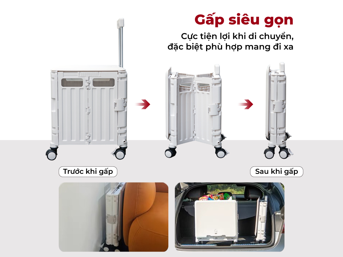 Xe kéo hàng đi chợ rút gọn FUJIHOME PT-35F