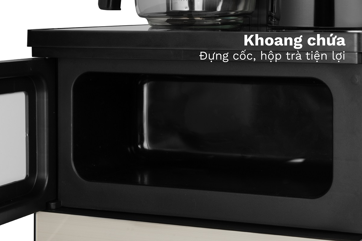 tbd22-08 Thiết kế sang trọng mặt phía trước tông màu trắng sữa nổi vân bên ngoài mặt kính . Thân vỏ làm từ nhựa PP cao cấp kết hợp khung sườn bằng thép tạo độ chắc chắn an toàn khi sử dụng .Bảng điều khiển cảm ứng trên máy nhạy chỉ với một thao tác chạm . Thân máy nhỏ gọn , có ngăn chứa đồ tiện lợi như : hộp cafe, hộp trà .ly , cốc ...phù hợp với phòng tiếp khách, phòng họp, dùng cho văn phòng cũng như gia đình với kiểu dáng hoàn toàn mới, sang trọng, hiện đại, đảm bảo vệ sinh, thân thiện môi trường.