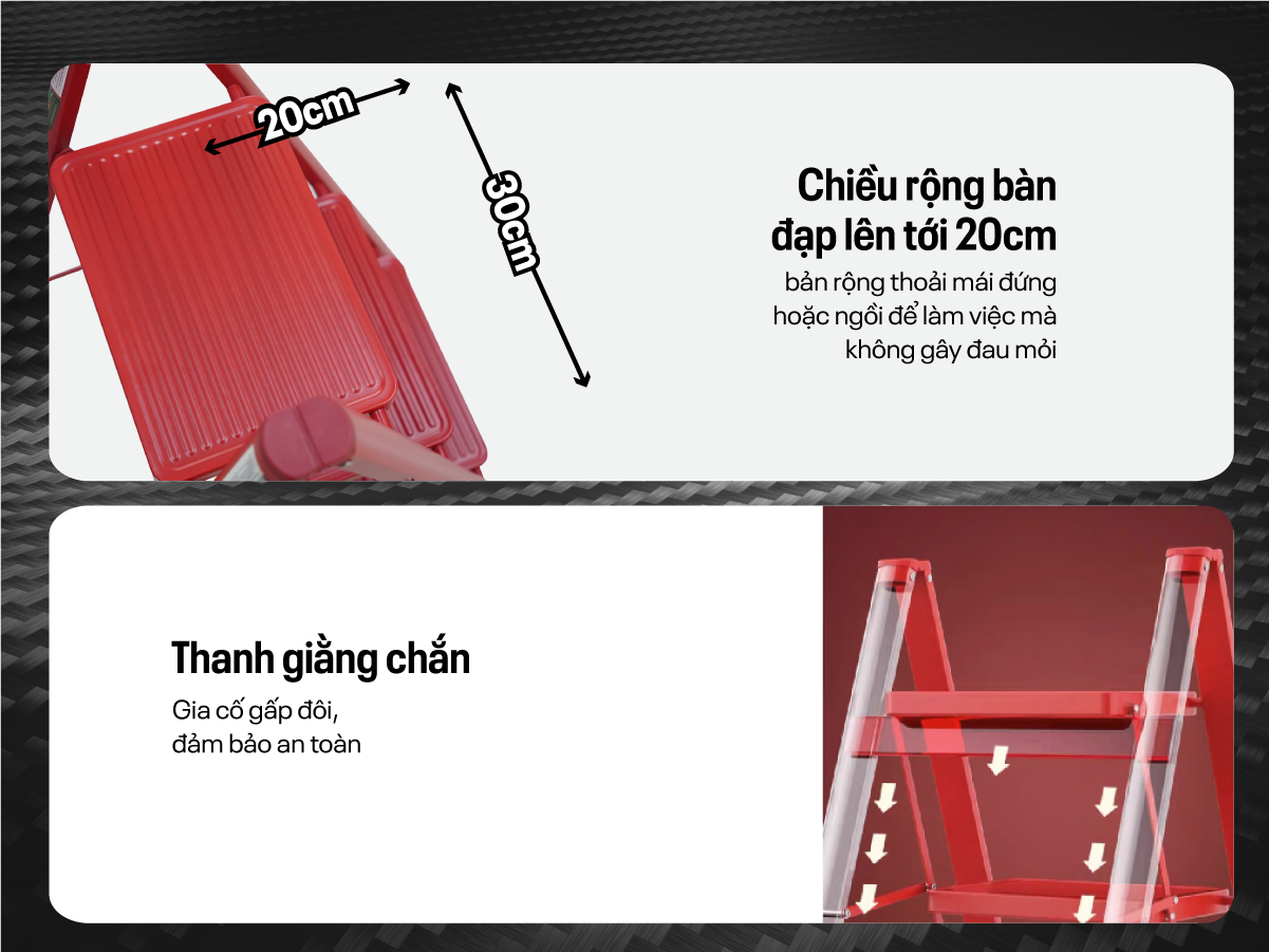 Thang ghế gấp gọn thông minh 4 bậc FUJIHOME SL104R ( Red)