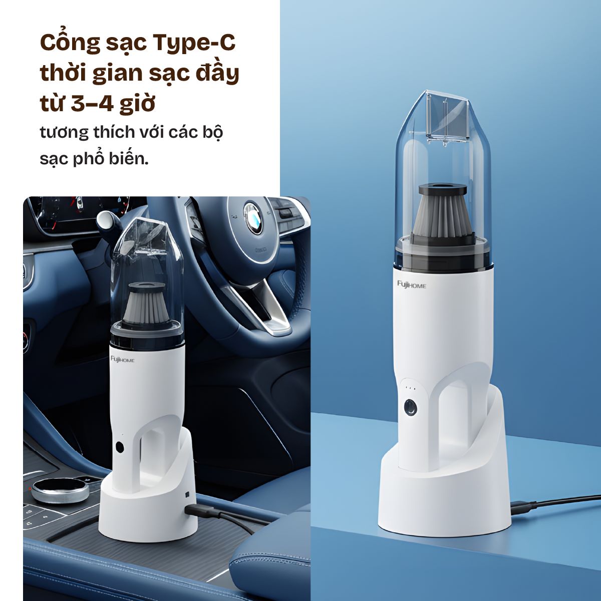 vc01-08 Máy hút bụi cầm tay không dây Fujihome VC01